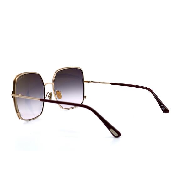 TOM FORD RAPHAELA TF1006 69W GOLD BURGUNDY SMOKE GRADIENT AUTHENTIC SUNG… - Picture 4 of 14